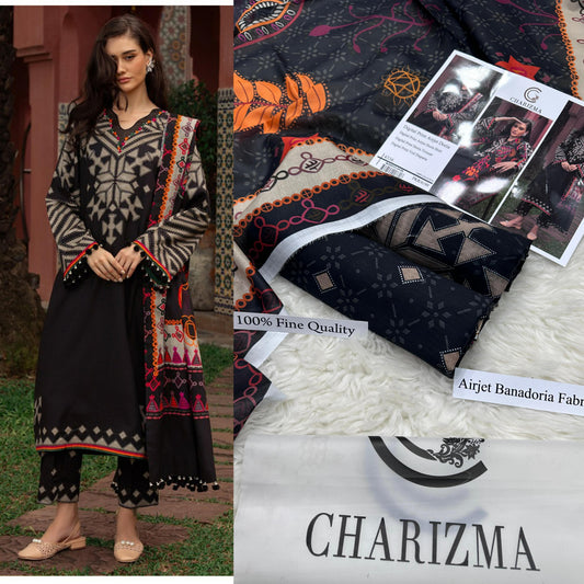3 PC Lawn digital fabric print all over volume
