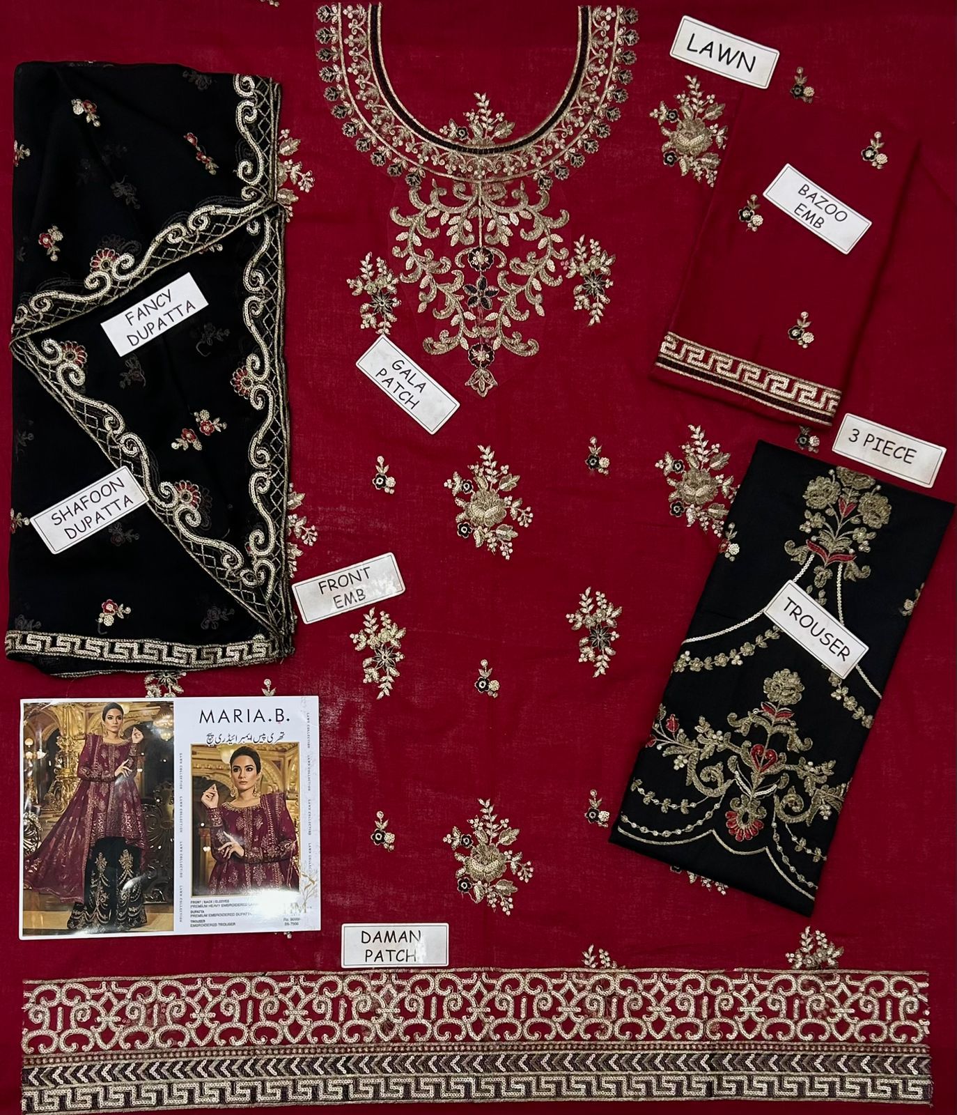 EID collection 2026 3PCS UNSTITCHED SUIT