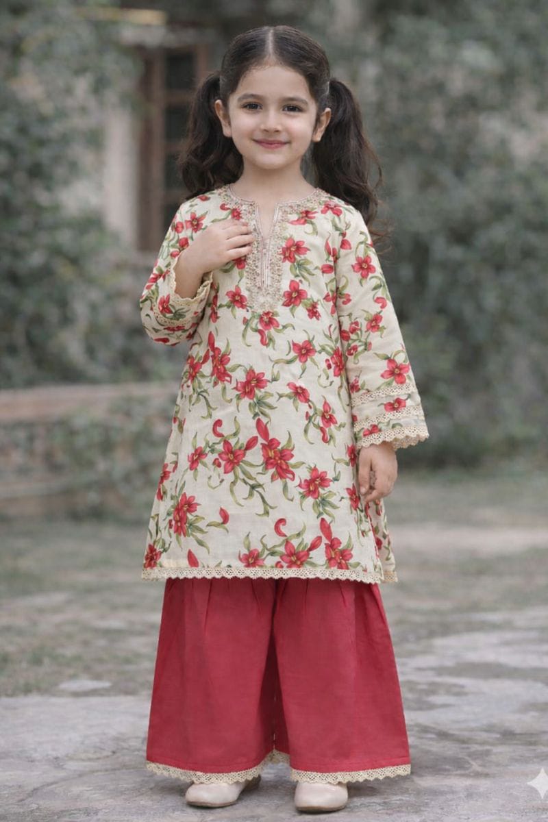 Kids Collection – Printed Lawn 2 Pcs Suit 🌼