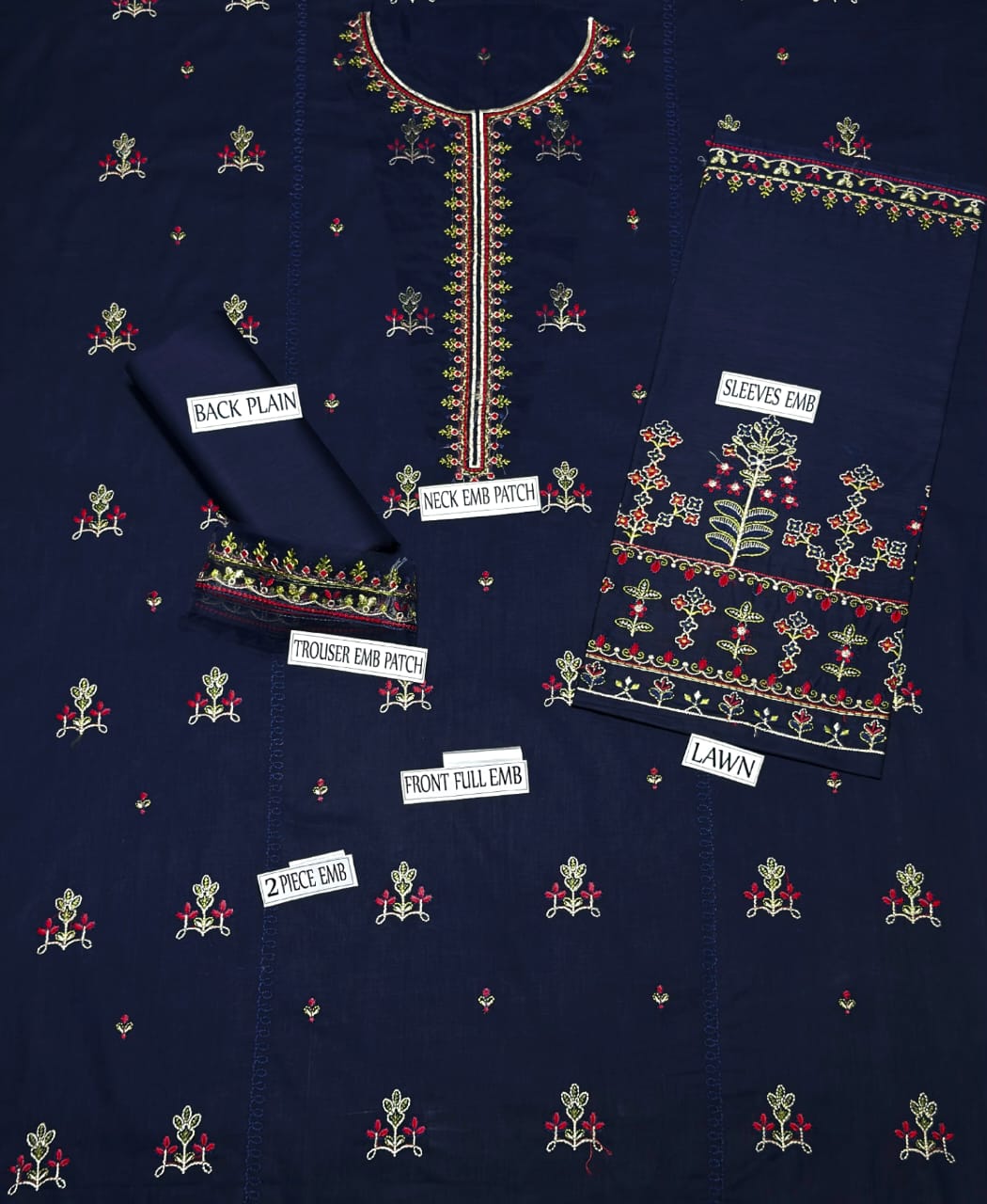 Azure fabric lawn