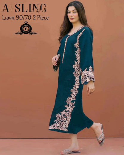 Azure fabric lawn