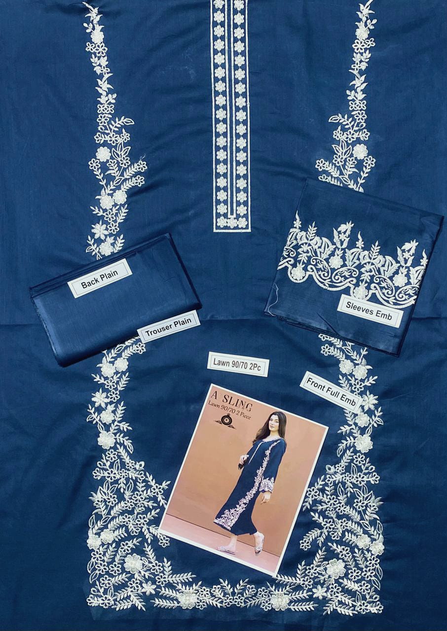 Azure fabric lawn