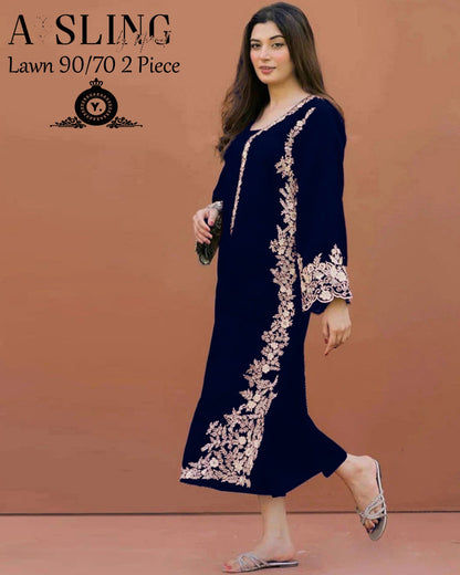 Azure fabric lawn