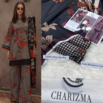 3 PC Lawn digital fabric print all over volume