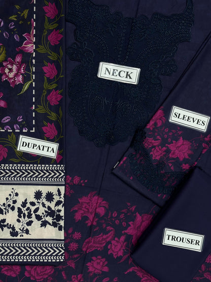 Fabric digital printed lawn