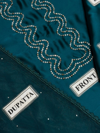 Fabric Silk Suit with Net Dupatta