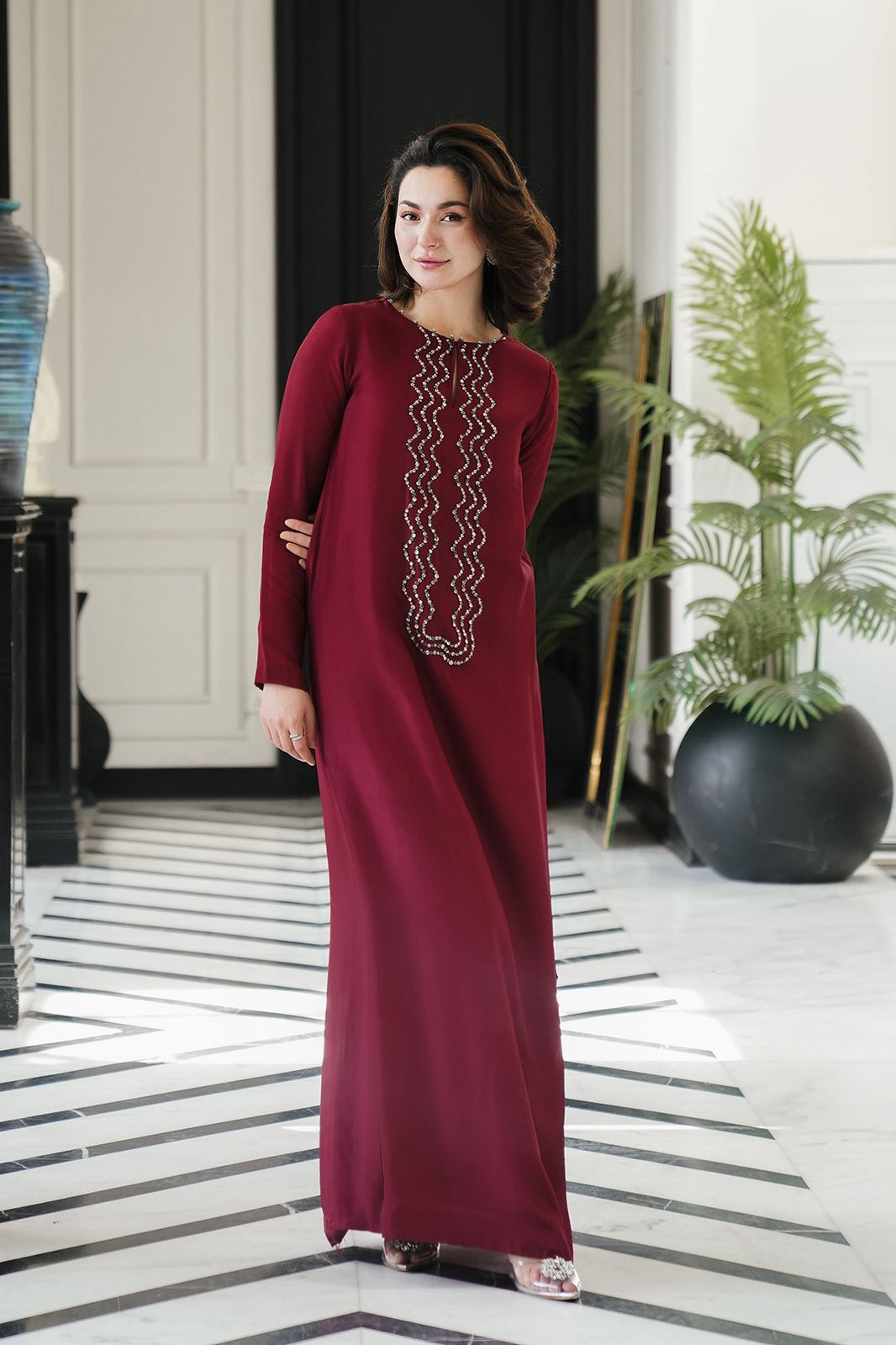Fabric Silk Suit with Net Dupatta