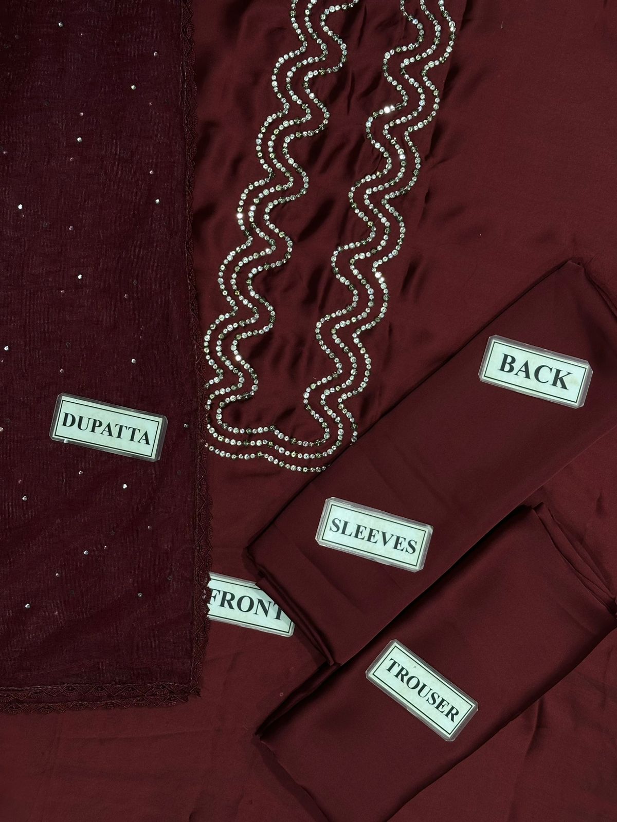 Fabric Silk Suit with Net Dupatta