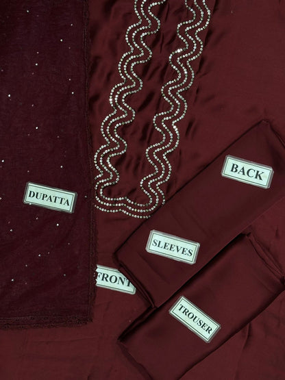 Fabric Silk Suit with Net Dupatta