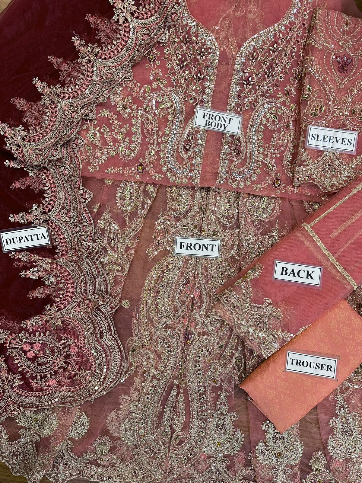 FABRIC NET Frok With Malai Trouser