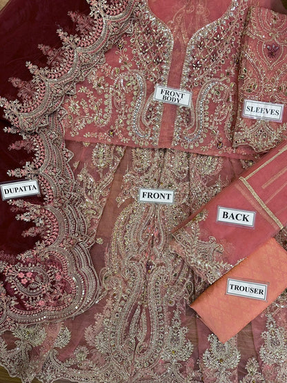 FABRIC NET Frok With Malai Trouser