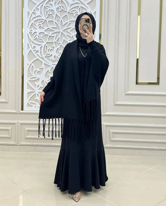 Women's Fleece Plain Cape Shawl