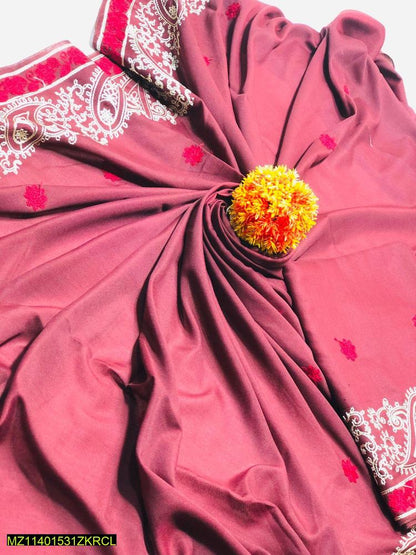 1 Pc Women's Swiss Lawn Embroidered Shawl