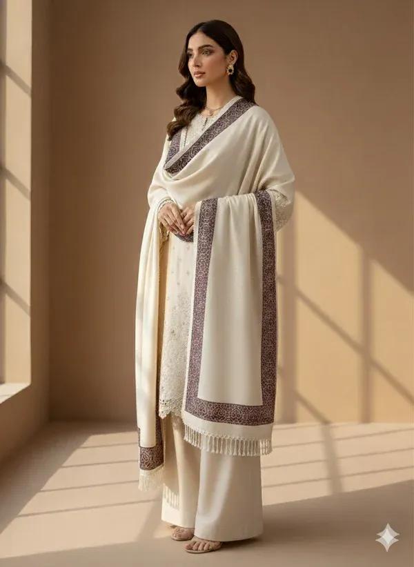 Women's Pashmina Wool Plain Shawl