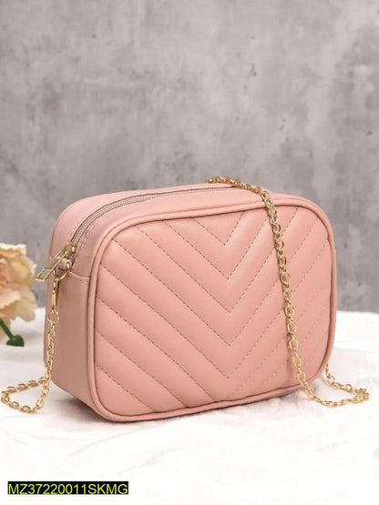 Women's Pink PU Leather Crossbody Bag, C-AR-3