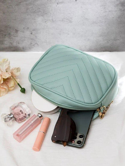 Women's Pink PU Leather Crossbody Bag, C-AR-3