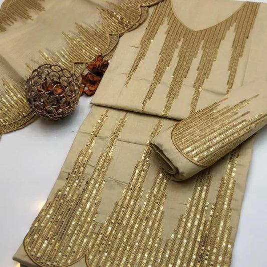 3 Pcs Women's Unstitched Embroidered Suit